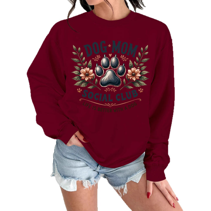 Kvinnors sweatshirt med trendigt hundmotiv och förbättrad tryck Mirla-Eva Jonsson