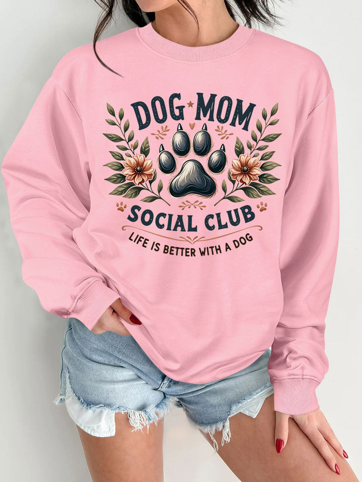 Kvinnors sweatshirt med trendigt hundmotiv och förbättrad tryck Mirla-Eva Jonsson