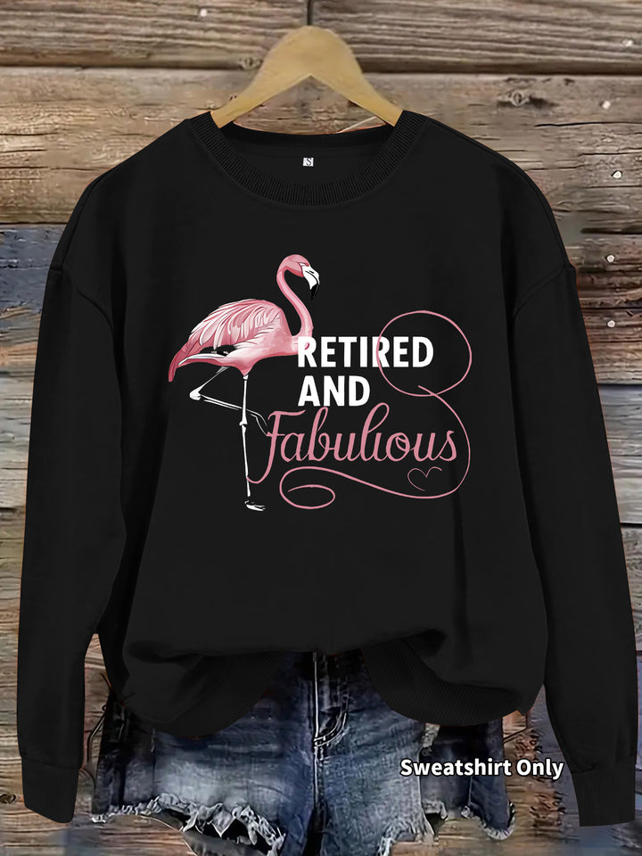 Kvinnors sweatshirt med unikt flamingo-mönster och inspirerande tryck Mirla-Eva Jonsson