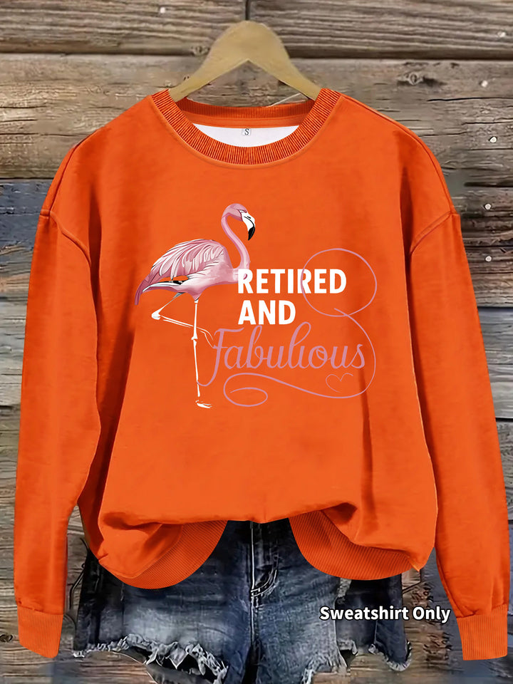 Kvinnors sweatshirt med unikt flamingo-mönster och inspirerande tryck Mirla-Eva Jonsson