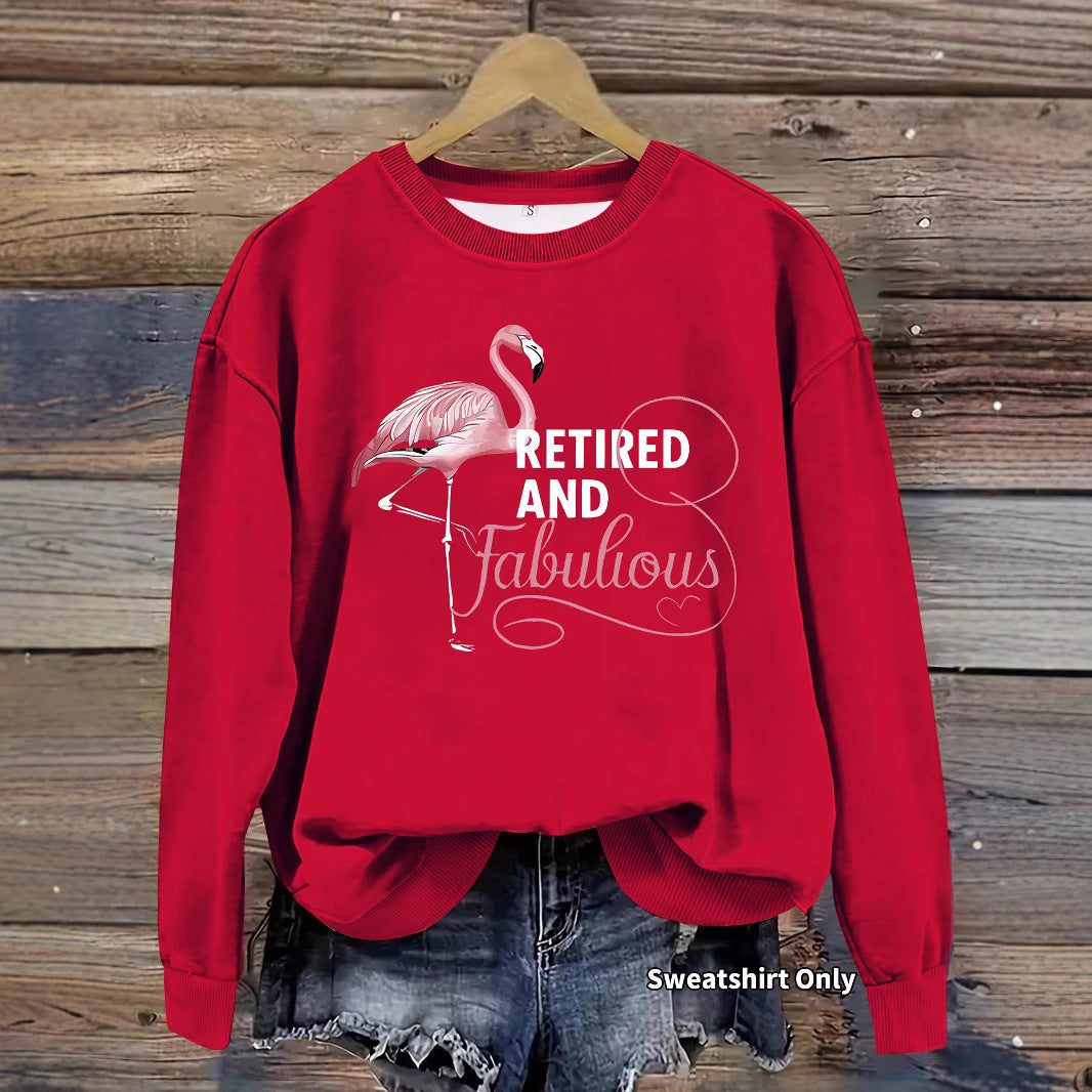 Kvinnors sweatshirt med unikt flamingo-mönster och inspirerande tryck Mirla-Eva Jonsson