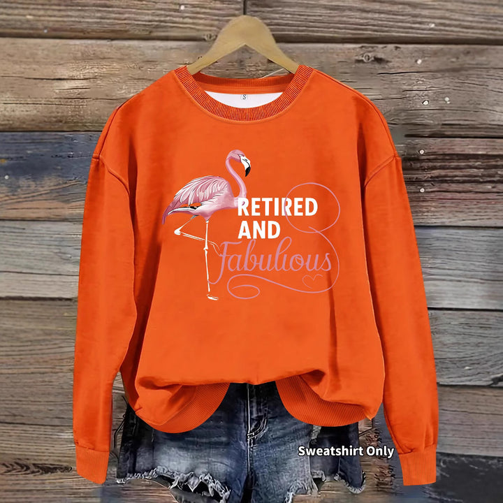 Kvinnors sweatshirt med unikt flamingo-mönster och inspirerande tryck Mirla-Eva Jonsson