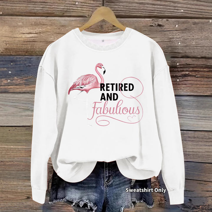 Kvinnors sweatshirt med unikt flamingo-mönster och inspirerande tryck Mirla-Eva Jonsson