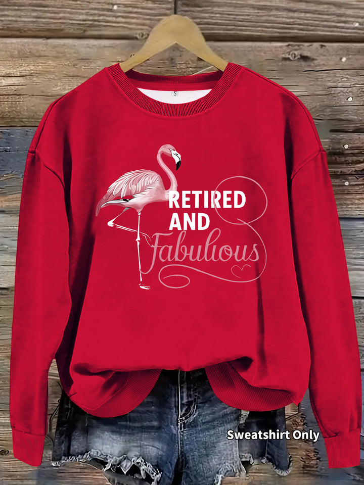Kvinnors sweatshirt med unikt flamingo-mönster och inspirerande tryck Mirla-Eva Jonsson