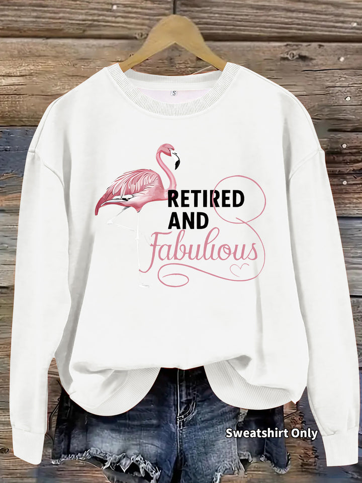 Kvinnors sweatshirt med unikt flamingo-mönster och inspirerande tryck Mirla-Eva Jonsson