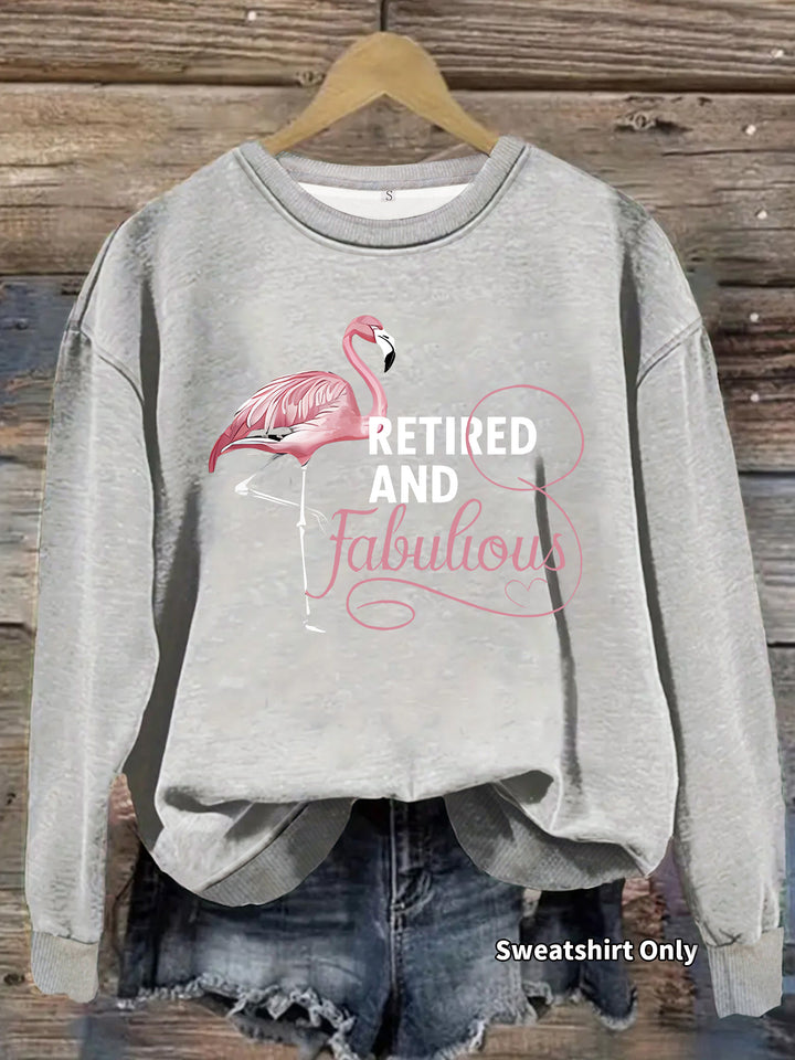 Kvinnors sweatshirt med unikt flamingo-mönster och inspirerande tryck Mirla-Eva Jonsson