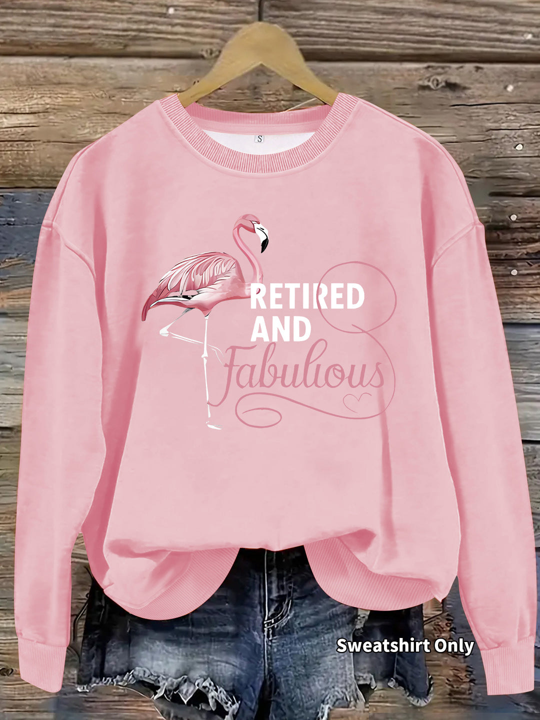 Kvinnors sweatshirt med unikt flamingo-mönster och inspirerande tryck Mirla-Eva Jonsson