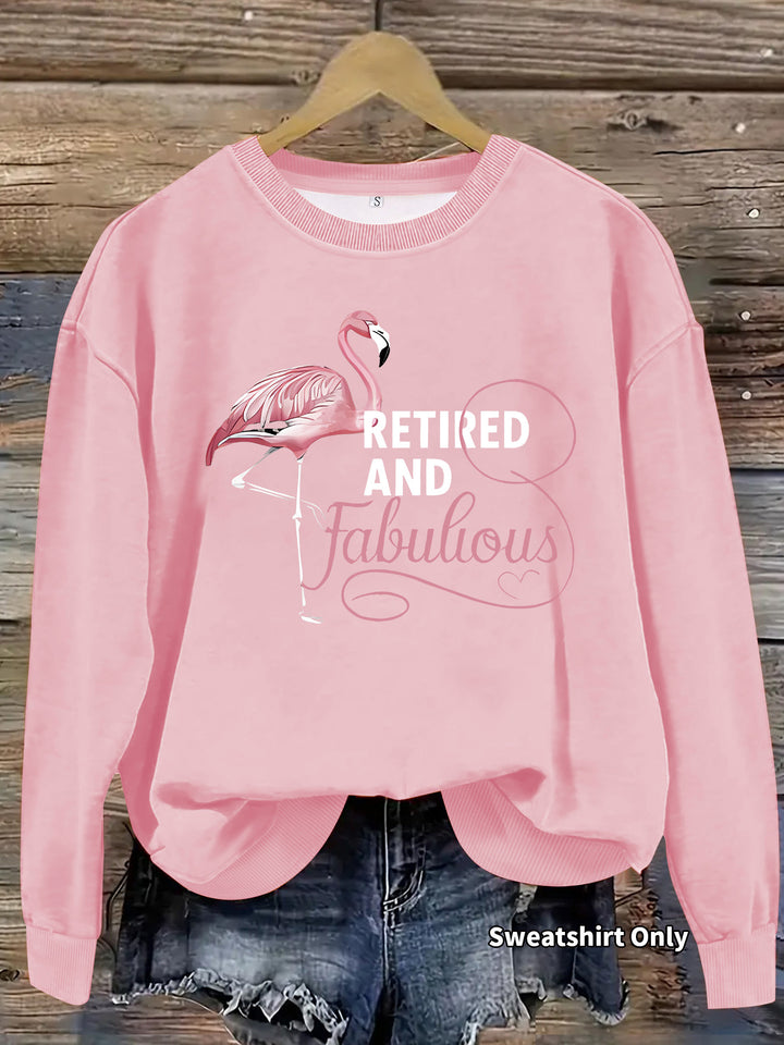 Kvinnors sweatshirt med unikt flamingo-mönster och inspirerande tryck Mirla-Eva Jonsson