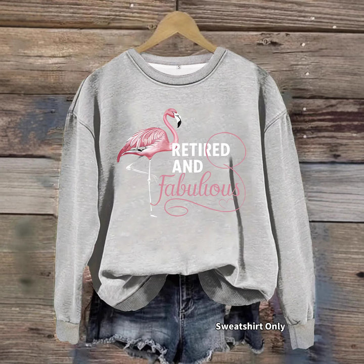 Kvinnors sweatshirt med unikt flamingo-mönster och inspirerande tryck Mirla-Eva Jonsson