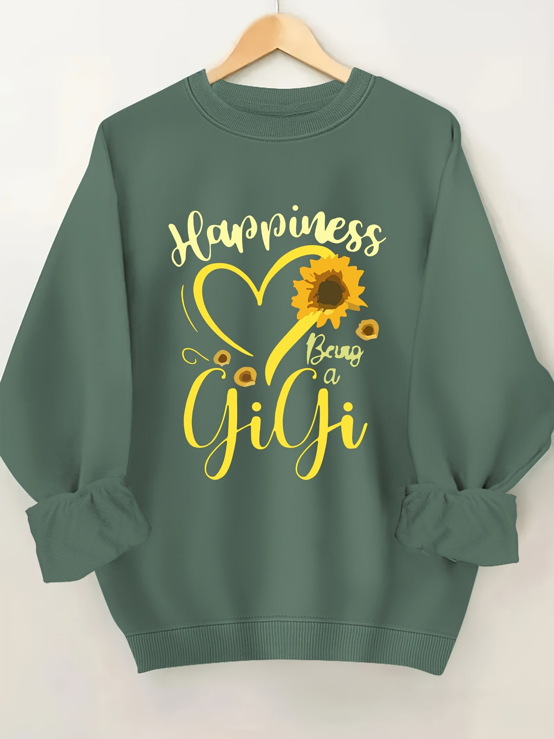 Kvinnors sweatshirt med voluminösa ärmar och glad motiv Mirla-Eva Jonsson