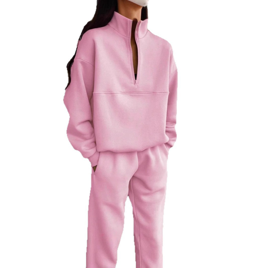 Kvinnors sweatshirt och joggingbyxor set med modern ståkrage Mirla-Eva Jonsson
