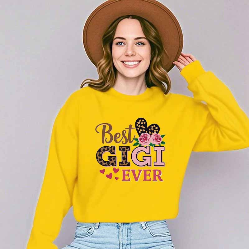 Kvinnors sweatshirts med kreativ Gigi motiv Mirla-Eva Jonsson