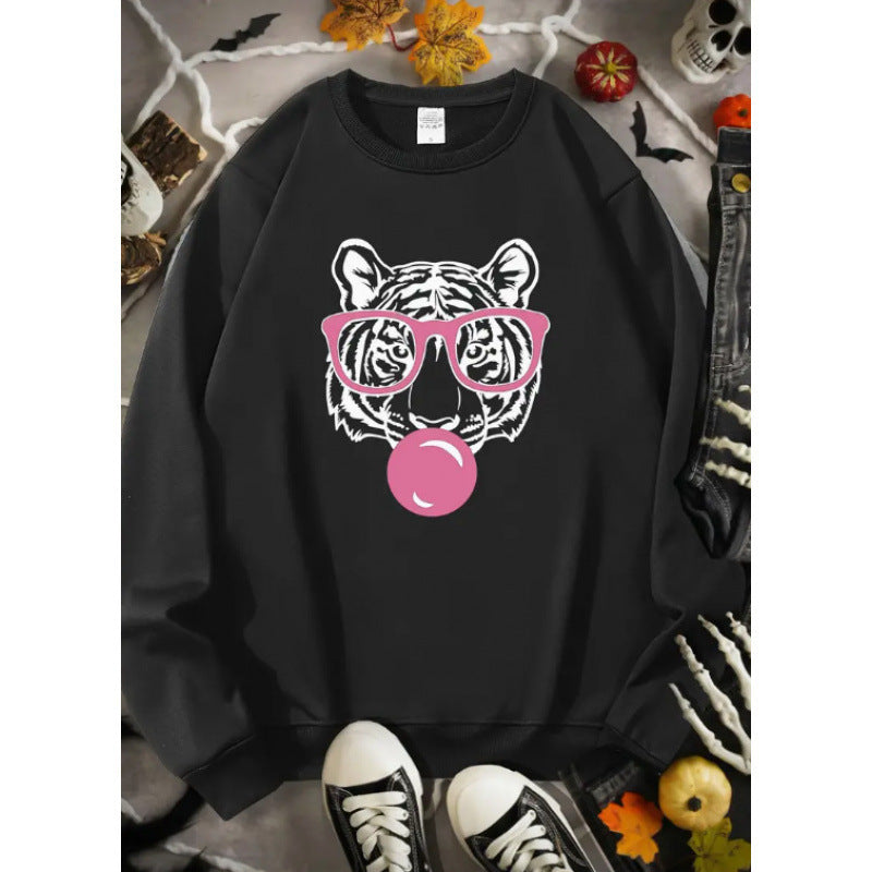 Kvinnors sweatshirts med kreativ tiger grafisk design Mirla-Eva Jonsson