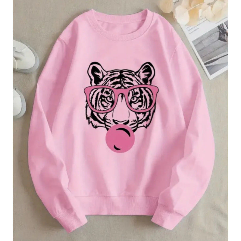 Kvinnors sweatshirts med kreativ tiger grafisk design Mirla-Eva Jonsson