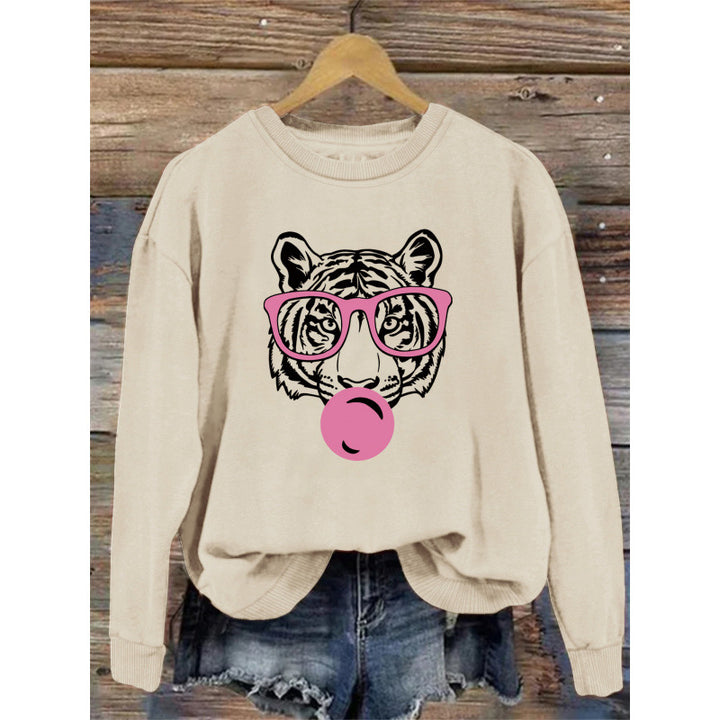 Kvinnors sweatshirts med kreativ tiger grafisk design Mirla-Eva Jonsson