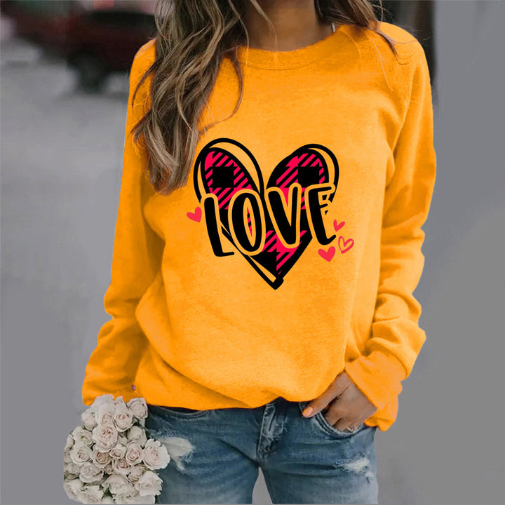 Kvinnors sweatshirts med kreativt hjärtdesign och avslappnad passform Mirla-Eva Jonsson