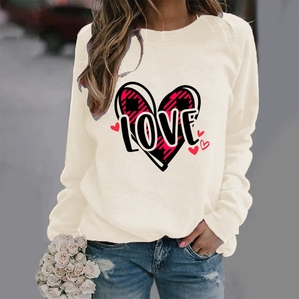 Kvinnors sweatshirts med kreativt hjärtdesign och avslappnad passform Mirla-Eva Jonsson