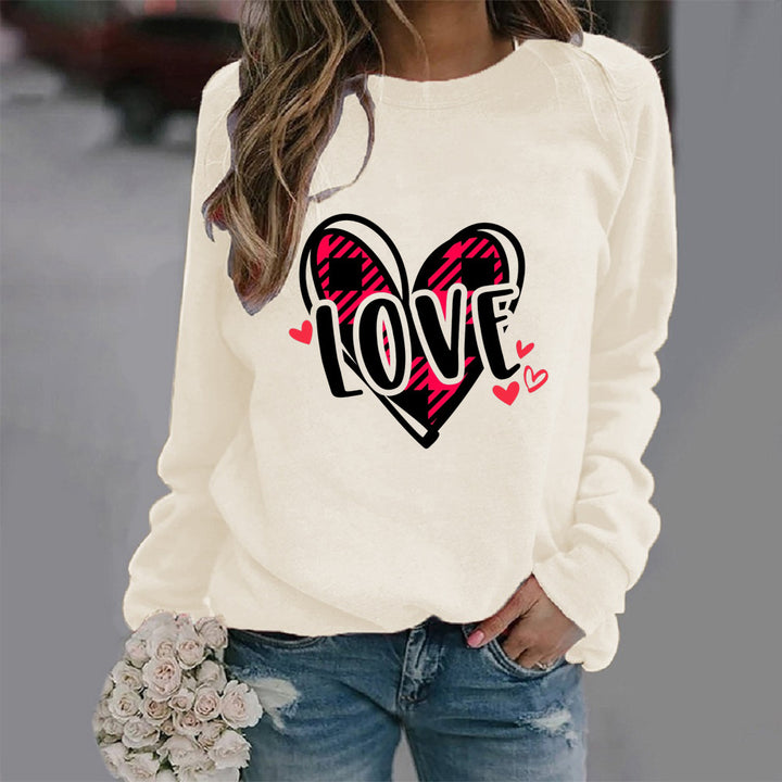 Kvinnors sweatshirts med kreativt hjärtdesign och avslappnad passform Mirla-Eva Jonsson