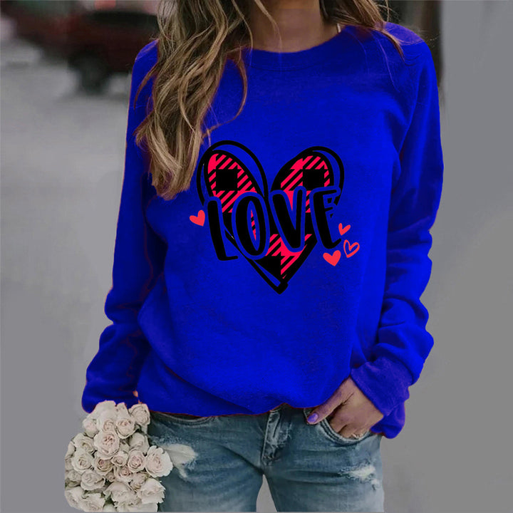 Kvinnors sweatshirts med kreativt hjärtdesign och avslappnad passform Mirla-Eva Jonsson