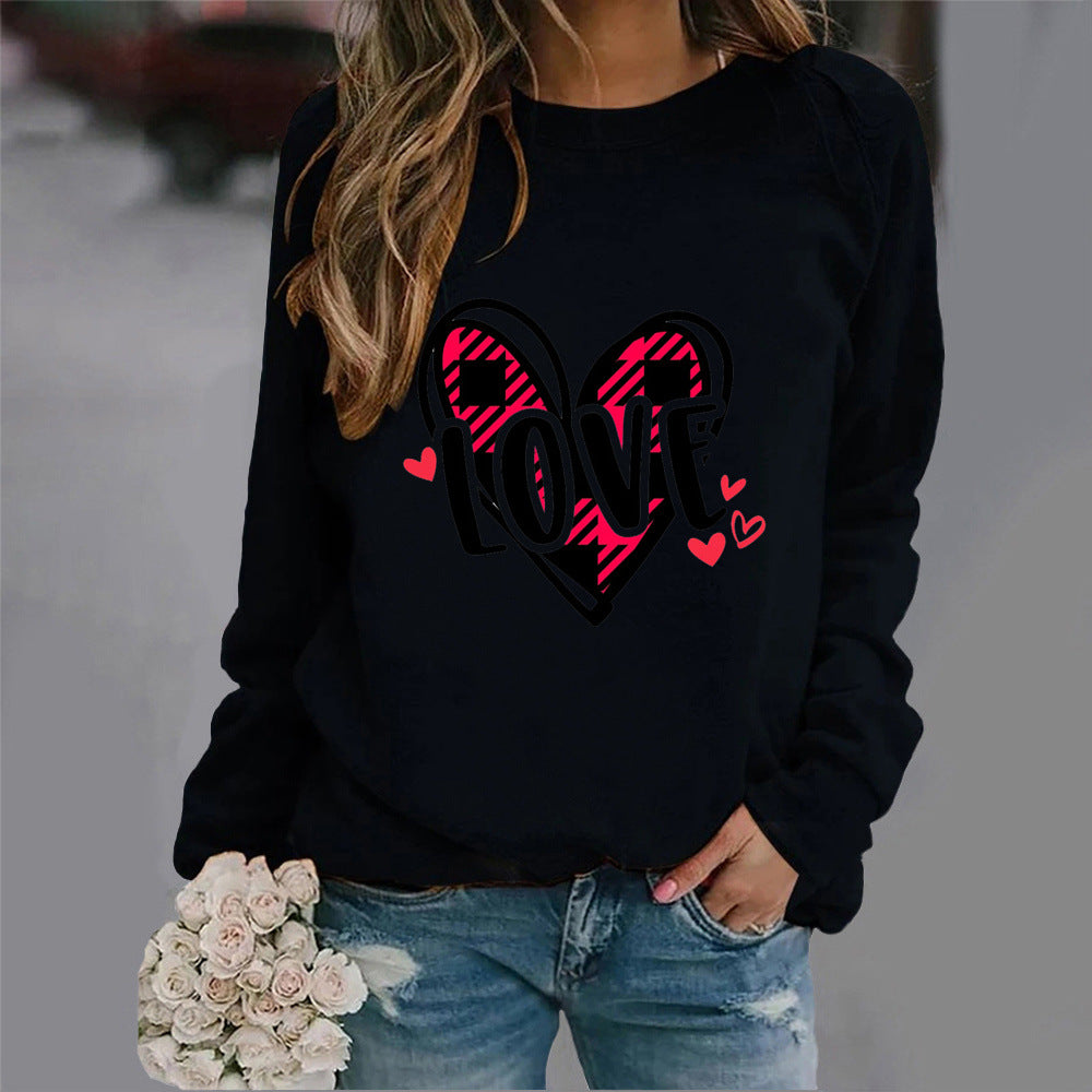 Kvinnors sweatshirts med kreativt hjärtdesign och avslappnad passform Mirla-Eva Jonsson