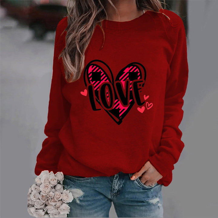 Kvinnors sweatshirts med kreativt hjärtdesign och avslappnad passform Mirla-Eva Jonsson