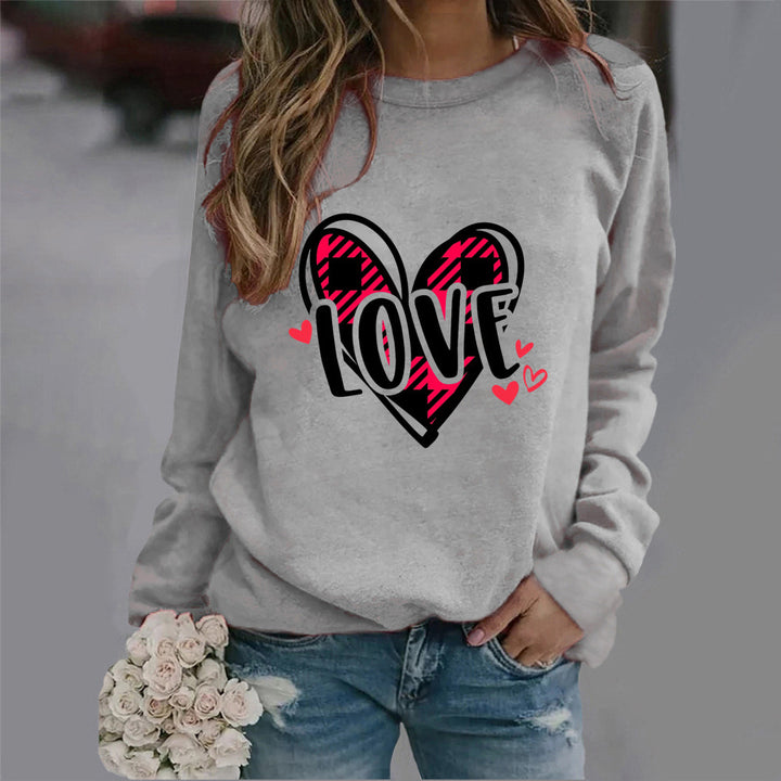 Kvinnors sweatshirts med kreativt hjärtdesign och avslappnad passform Mirla-Eva Jonsson