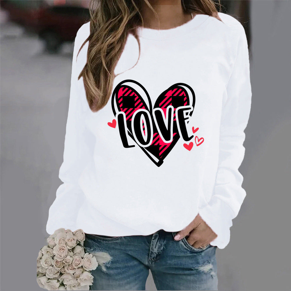 Kvinnors sweatshirts med kreativt hjärtdesign och avslappnad passform Mirla-Eva Jonsson