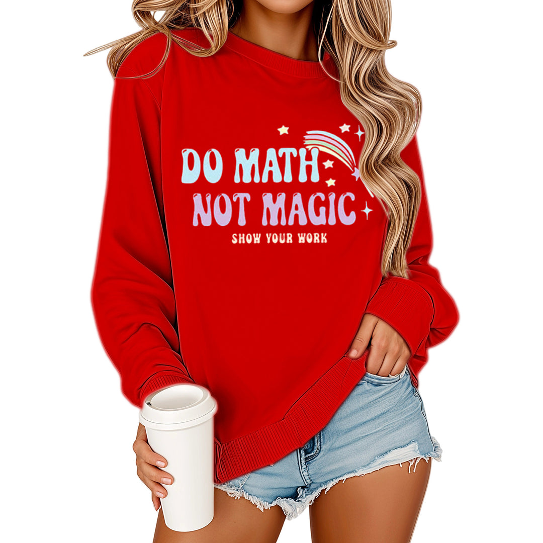 Kvinnors sweatshirts med motivativt matematiktryck och avslappnad passform Mirla-Eva Jonsson