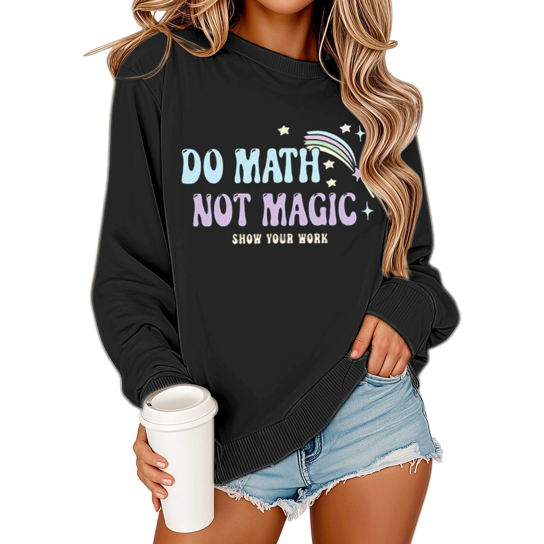 Kvinnors sweatshirts med motivativt matematiktryck och avslappnad passform Mirla-Eva Jonsson