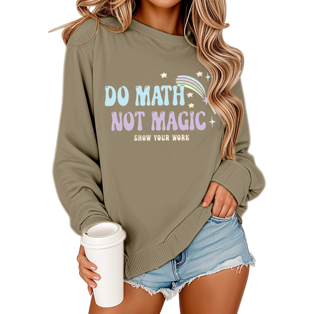 Kvinnors sweatshirts med motivativt matematiktryck och avslappnad passform Mirla-Eva Jonsson