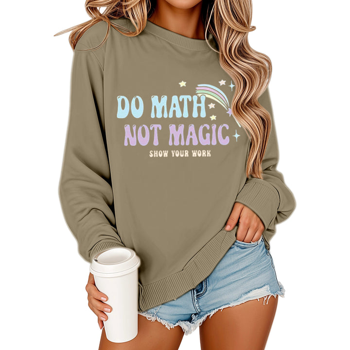 Kvinnors sweatshirts med motivativt matematiktryck och avslappnad passform Mirla-Eva Jonsson