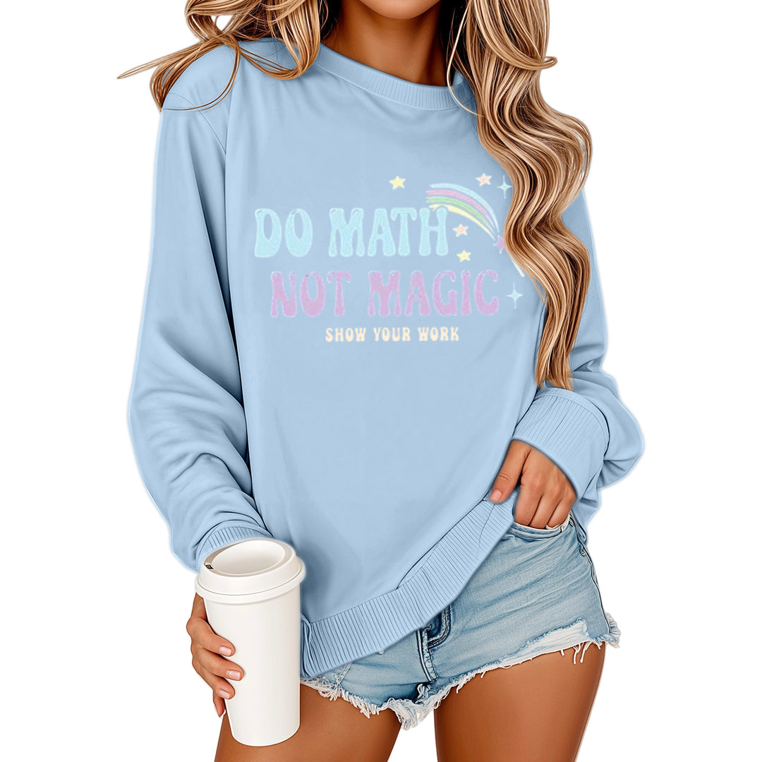 Kvinnors sweatshirts med motivativt matematiktryck och avslappnad passform Mirla-Eva Jonsson