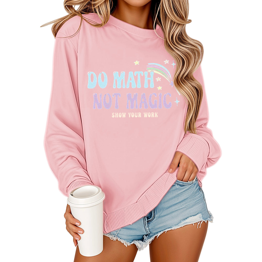 Kvinnors sweatshirts med motivativt matematiktryck och avslappnad passform Mirla-Eva Jonsson