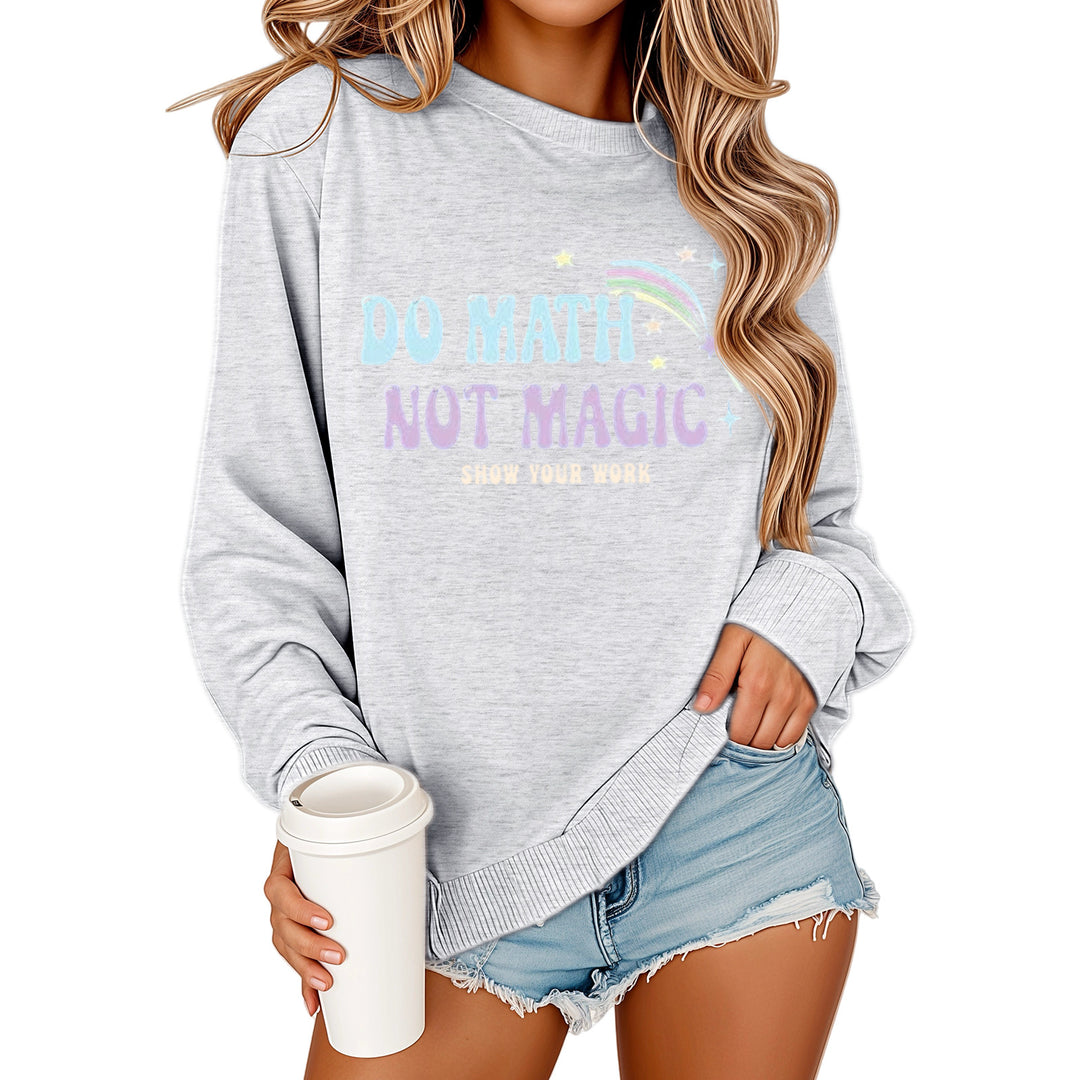 Kvinnors sweatshirts med motivativt matematiktryck och avslappnad passform Mirla-Eva Jonsson