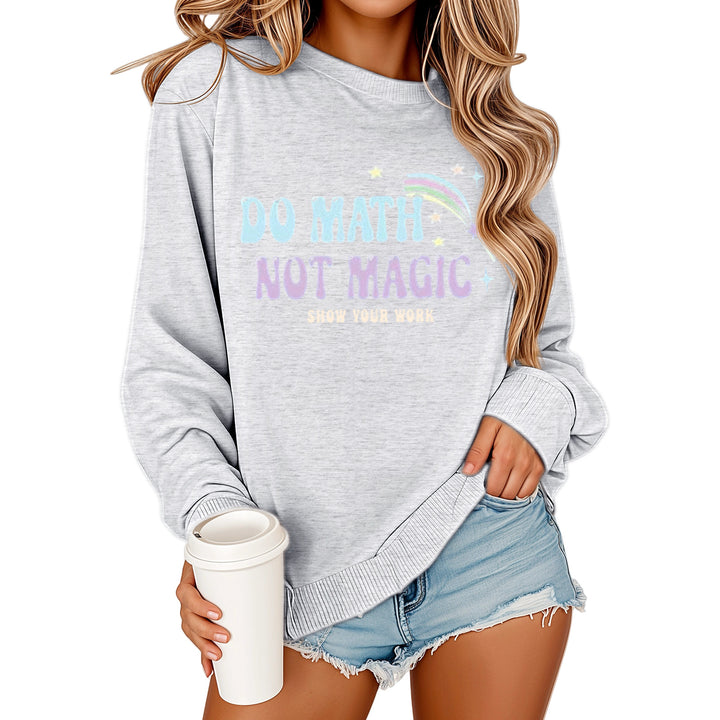Kvinnors sweatshirts med motivativt matematiktryck och avslappnad passform Mirla-Eva Jonsson