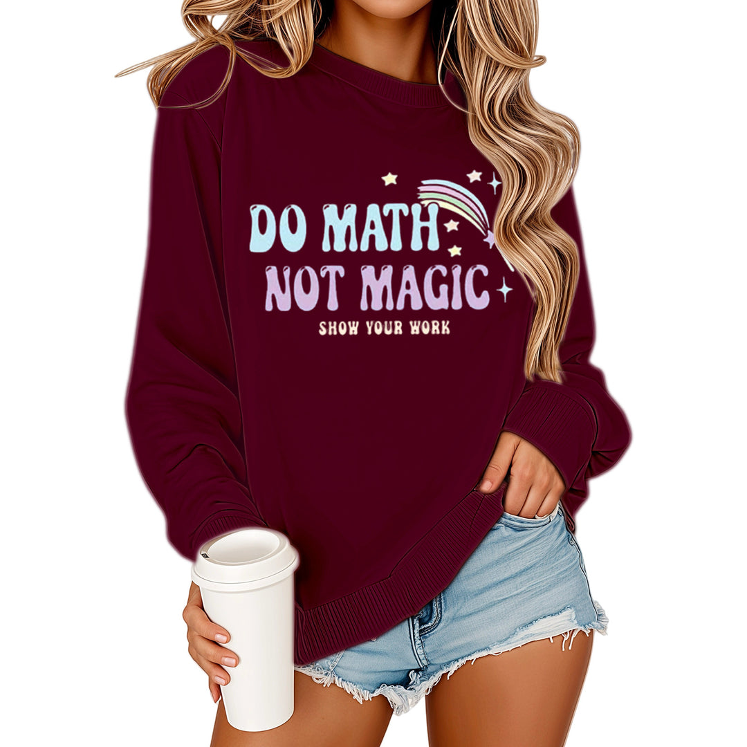 Kvinnors sweatshirts med motivativt matematiktryck och avslappnad passform Mirla-Eva Jonsson