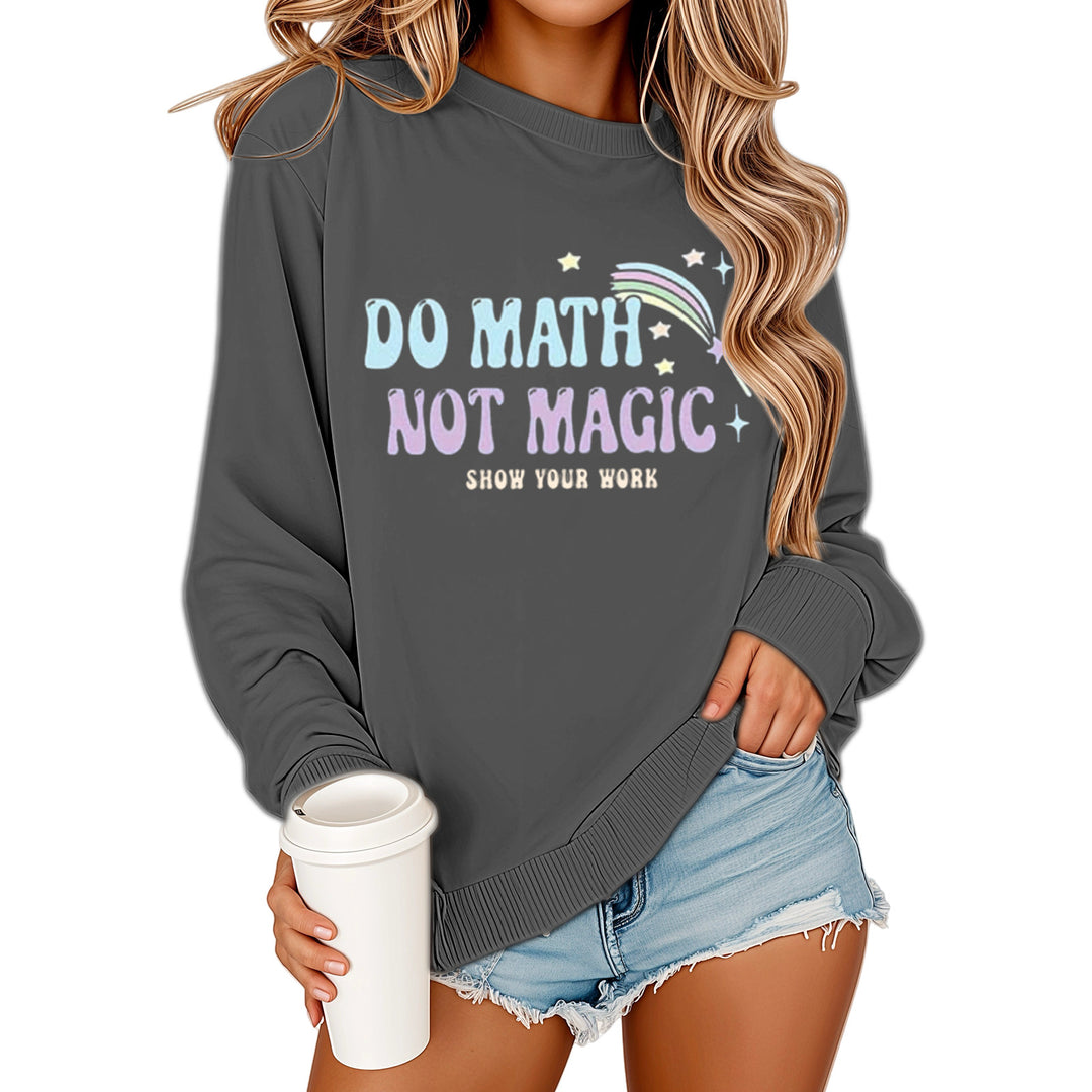 Kvinnors sweatshirts med motivativt matematiktryck och avslappnad passform Mirla-Eva Jonsson