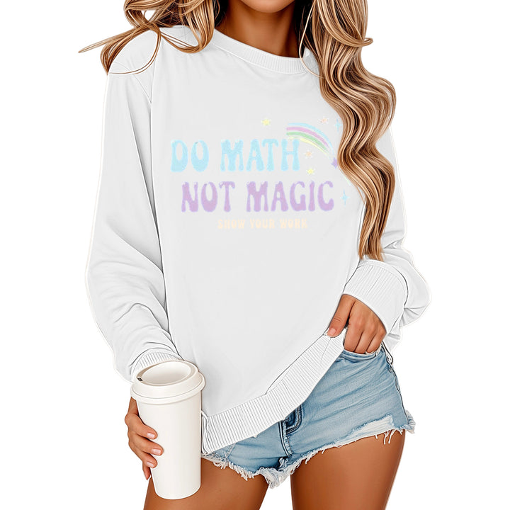 Kvinnors sweatshirts med motivativt matematiktryck och avslappnad passform Mirla-Eva Jonsson