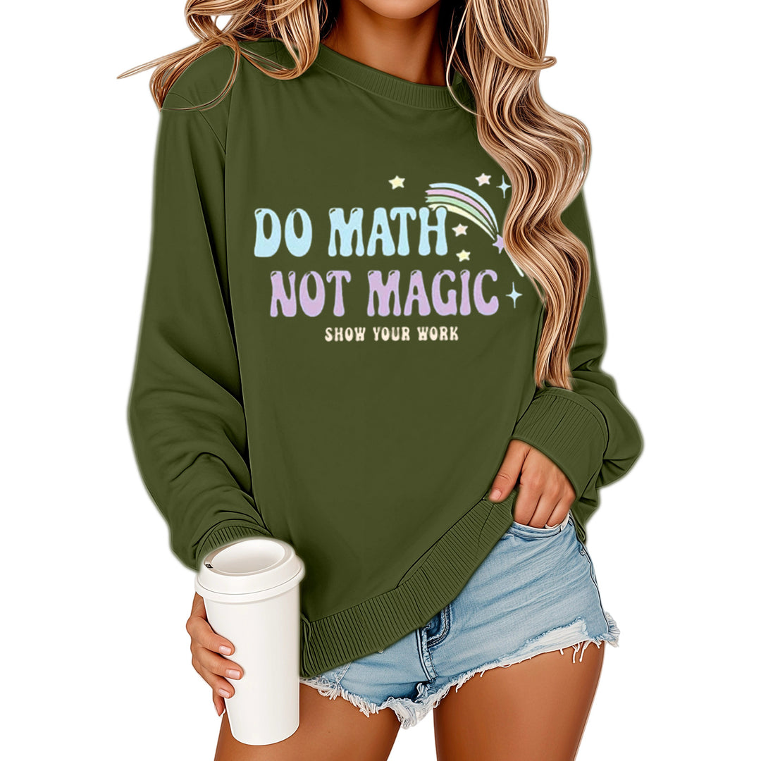Kvinnors sweatshirts med motivativt matematiktryck och avslappnad passform Mirla-Eva Jonsson
