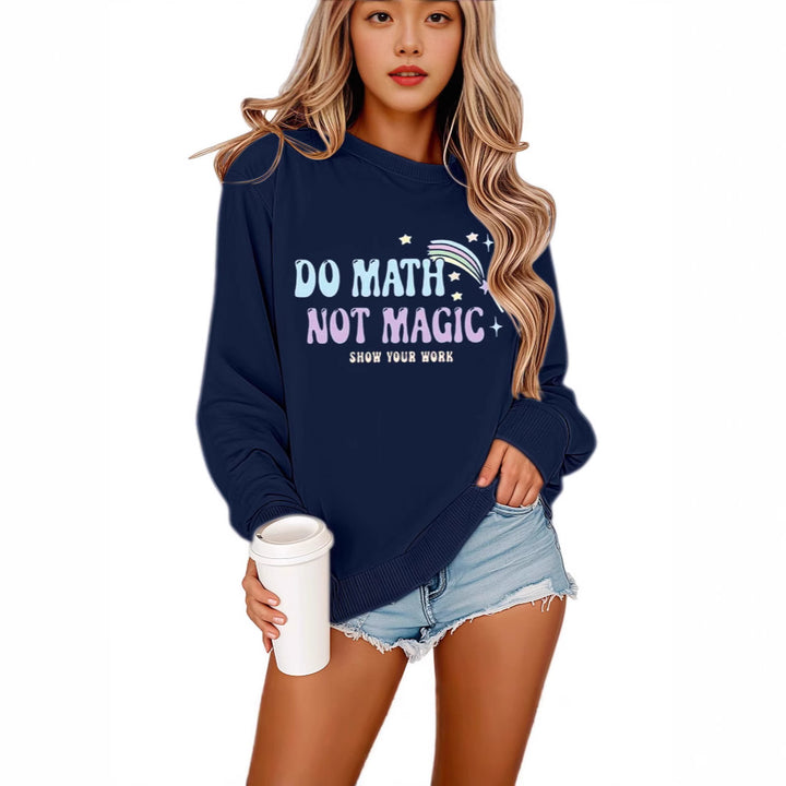 Kvinnors sweatshirts med motivativt matematiktryck och avslappnad passform Mirla-Eva Jonsson