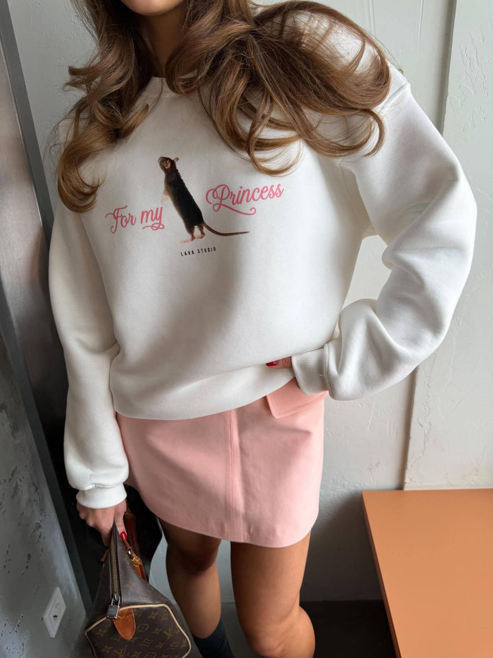 Kvinnors sweatshirts med originalt djurmotiv och unik text Mirla-Eva Jonsson