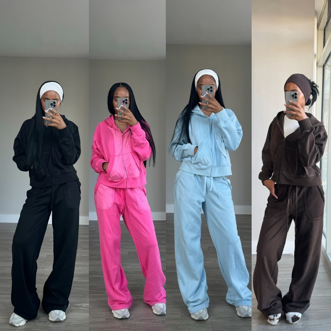 Kvinnors träningsoverall med modern hoodie och vida byxor Mirla-Eva Jonsson
