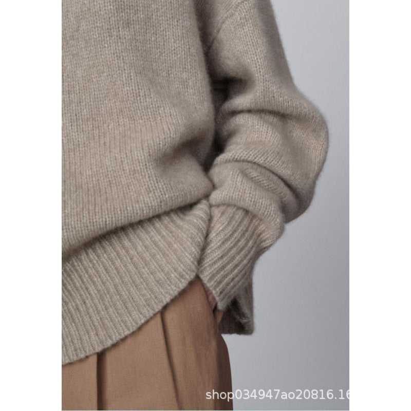 Kvinnors trendiga chunky stickad pullover med överdimensionerade ärmar Mirla-Eva Jonsson