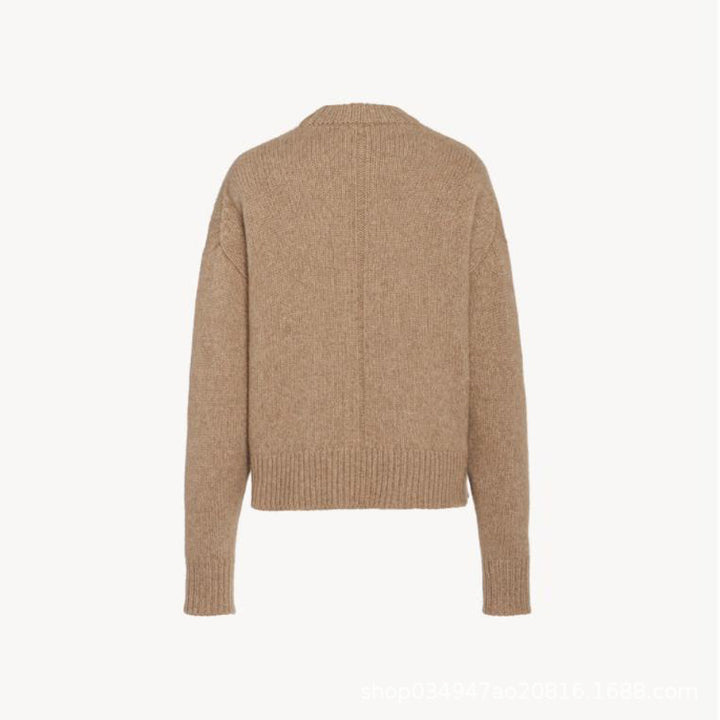 Kvinnors trendiga chunky stickad pullover med överdimensionerade ärmar Mirla-Eva Jonsson