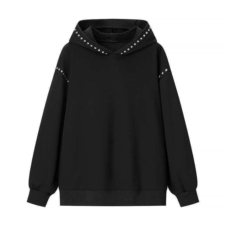 Kvinnors trendiga hoodie med eleganta nitar Mirla-Eva Jonsson