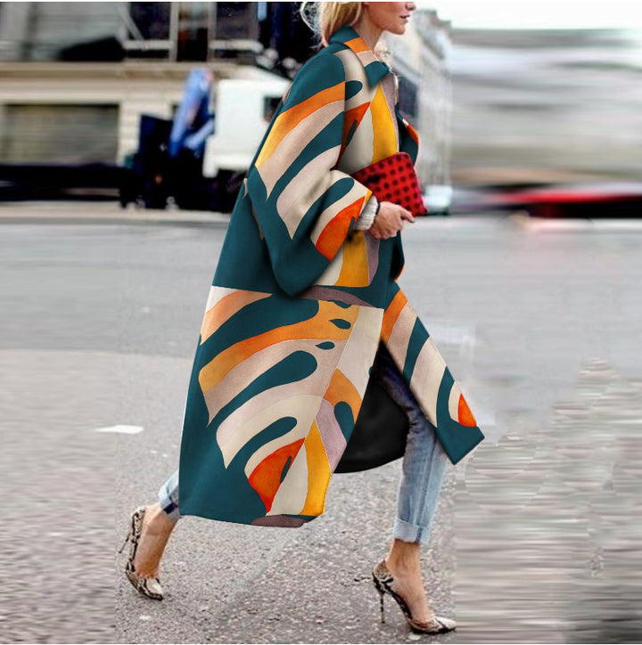 Kvinnors trendiga kimono med färgglad mandalamönster-Eva Jonsson