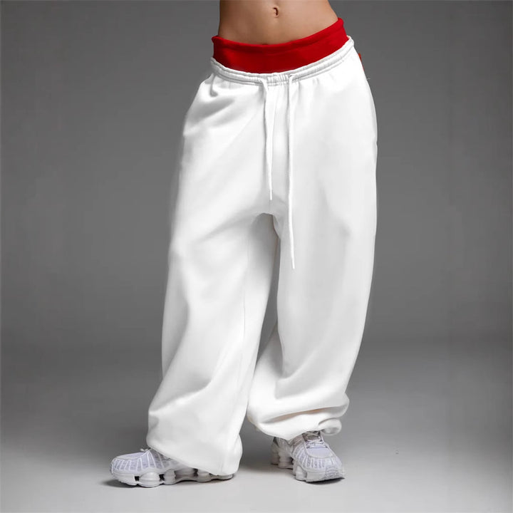 Kvinnors trendiga, lösa joggingsbyxor med elastiskt midjeband och justerbar dragsko Mirla-Eva Jonsson