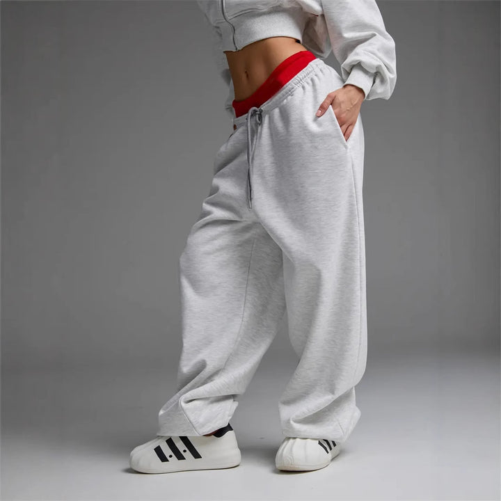 Kvinnors trendiga, lösa joggingsbyxor med elastiskt midjeband och justerbar dragsko Mirla-Eva Jonsson