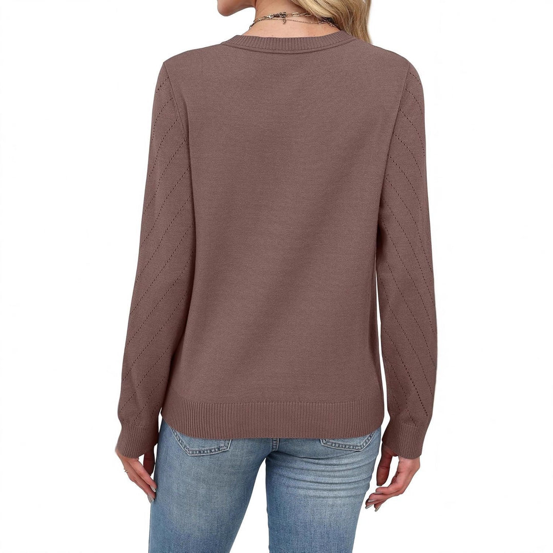 Kvinnors trendiga stickade pullover med dekorativt diamantmönster Mirla-Eva Jonsson