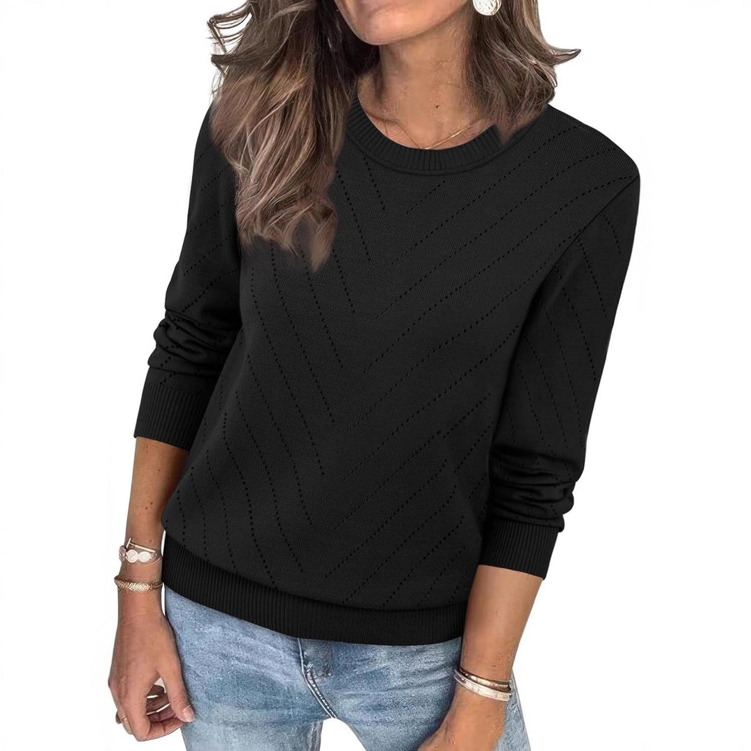 Kvinnors trendiga stickade pullover med dekorativt diamantmönster Mirla-Eva Jonsson